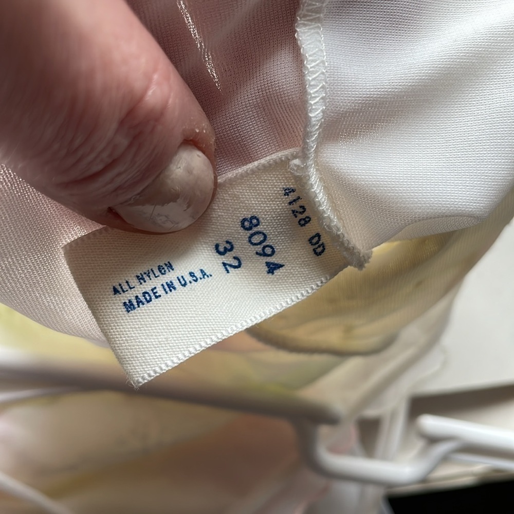 Warner’s Chemise Nightie SM White Romantic Appliqué VTG Slip Floral Chiffon - Picture 10 of 15